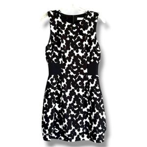 A.L.C. Silk Black/White Leopard Print Sleeveless Sheath Dress Size 6